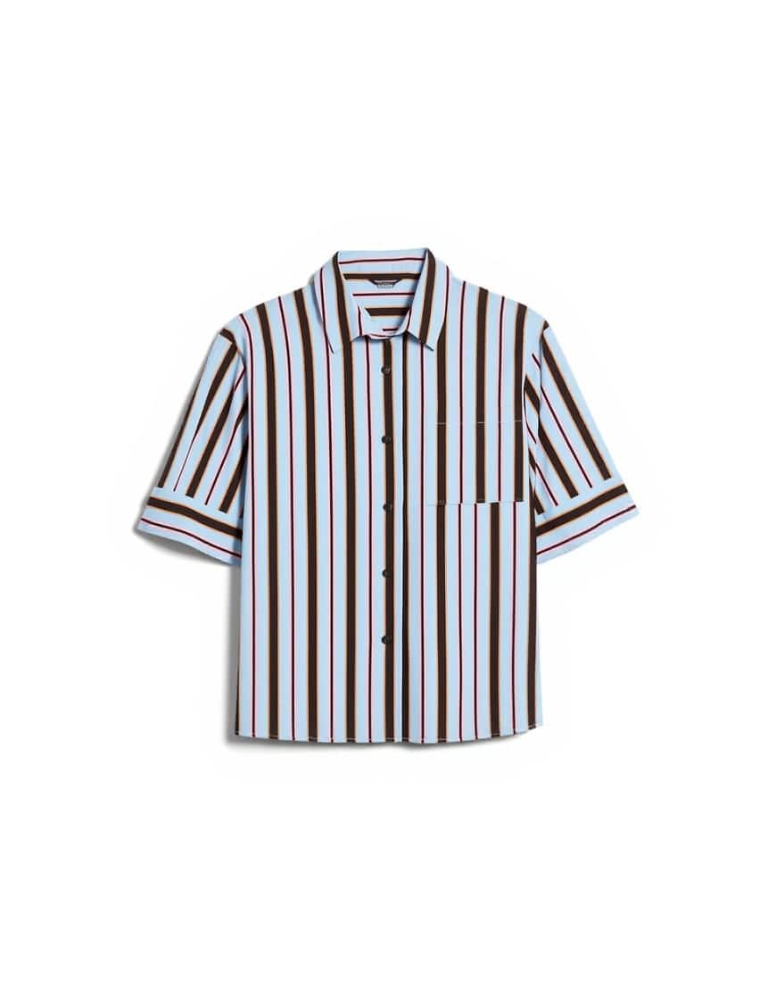 Topshop resort boxy shirt in blue stripe