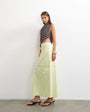 Topshop column midi skirt with contrast stitch detail in light green
