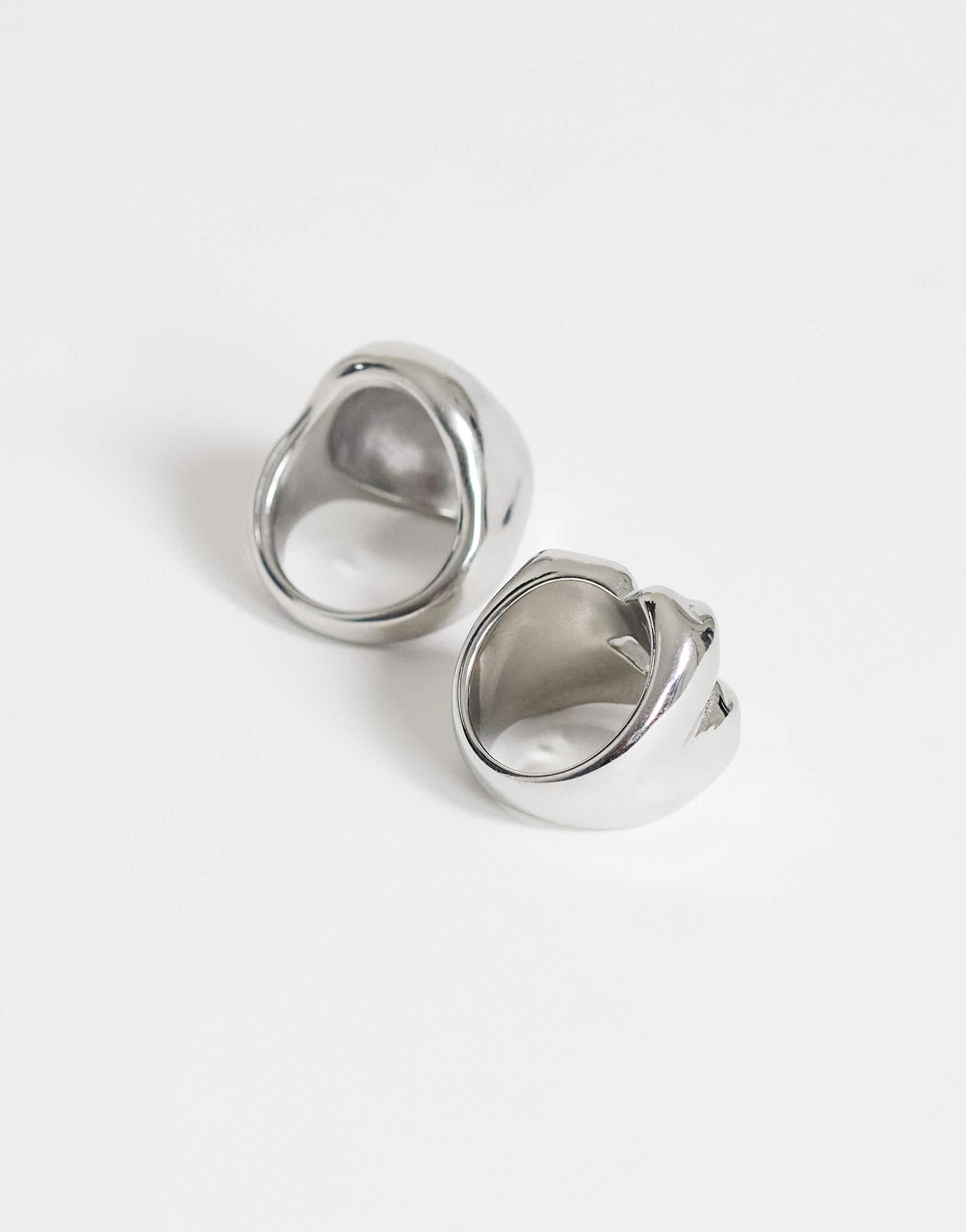 Topshop Rose 2 pack waterproof stainless steel ring in silver