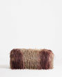 Topshop Ciara oversized large folded faux fur structured clutch bag in burgundy mix