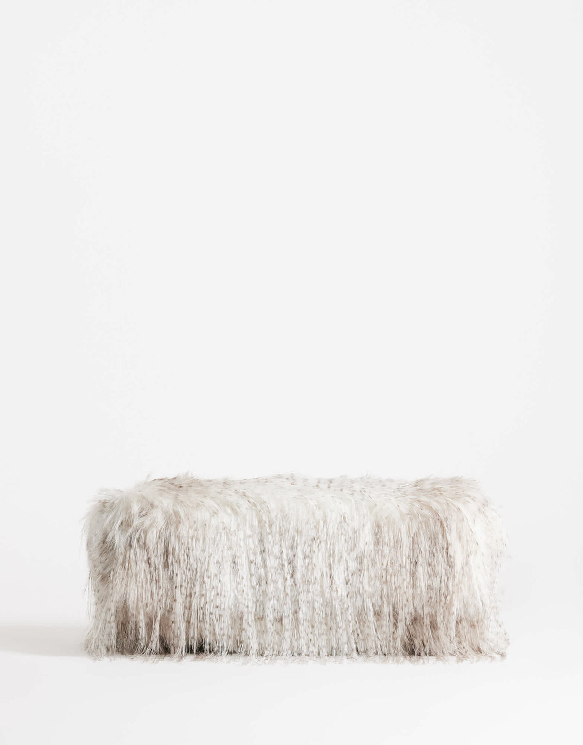 Topshop Ciara oversized folded faux fur structured clutch bag in neutral mix