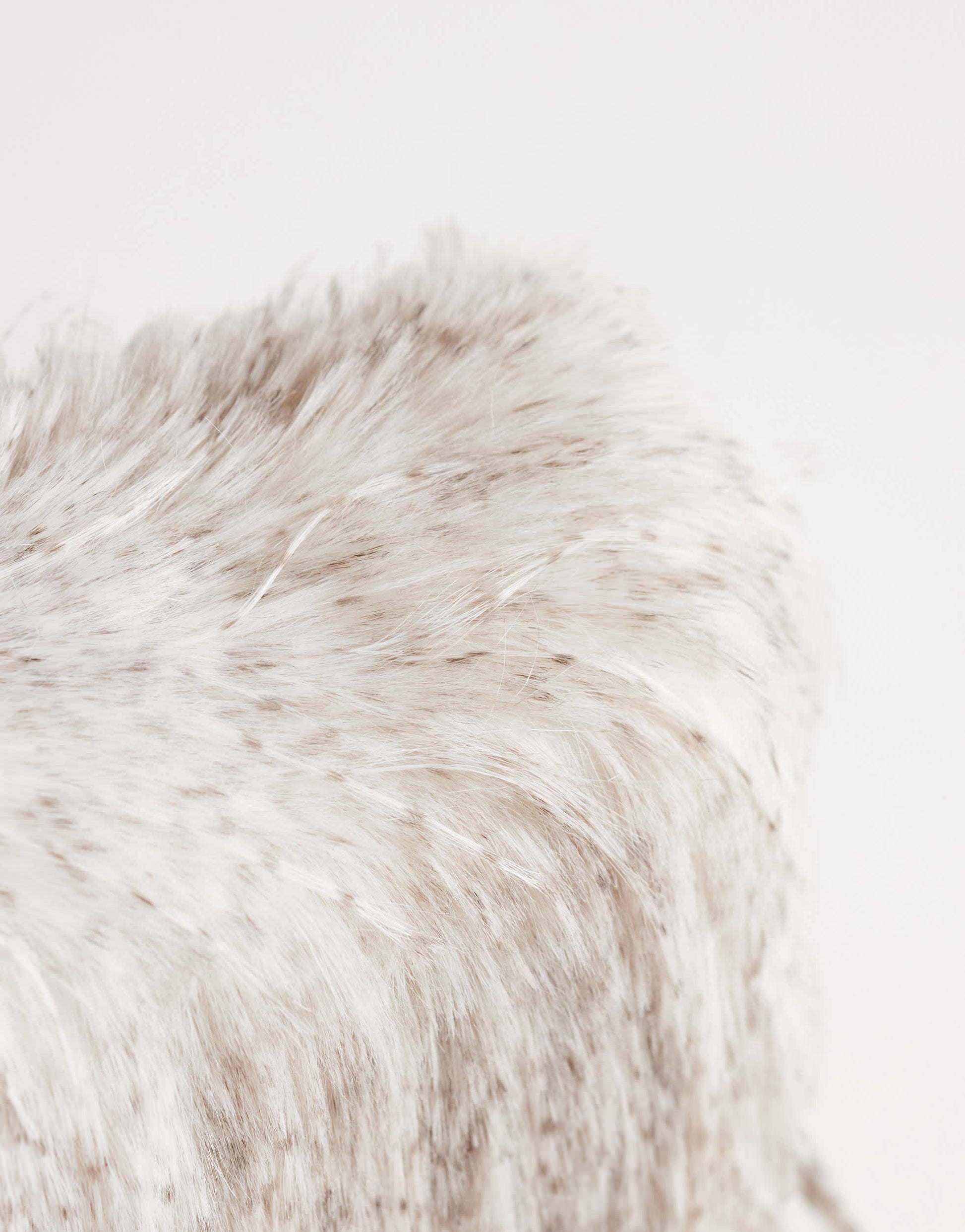 Topshop Ciara oversized folded faux fur structured clutch bag in neutral mix