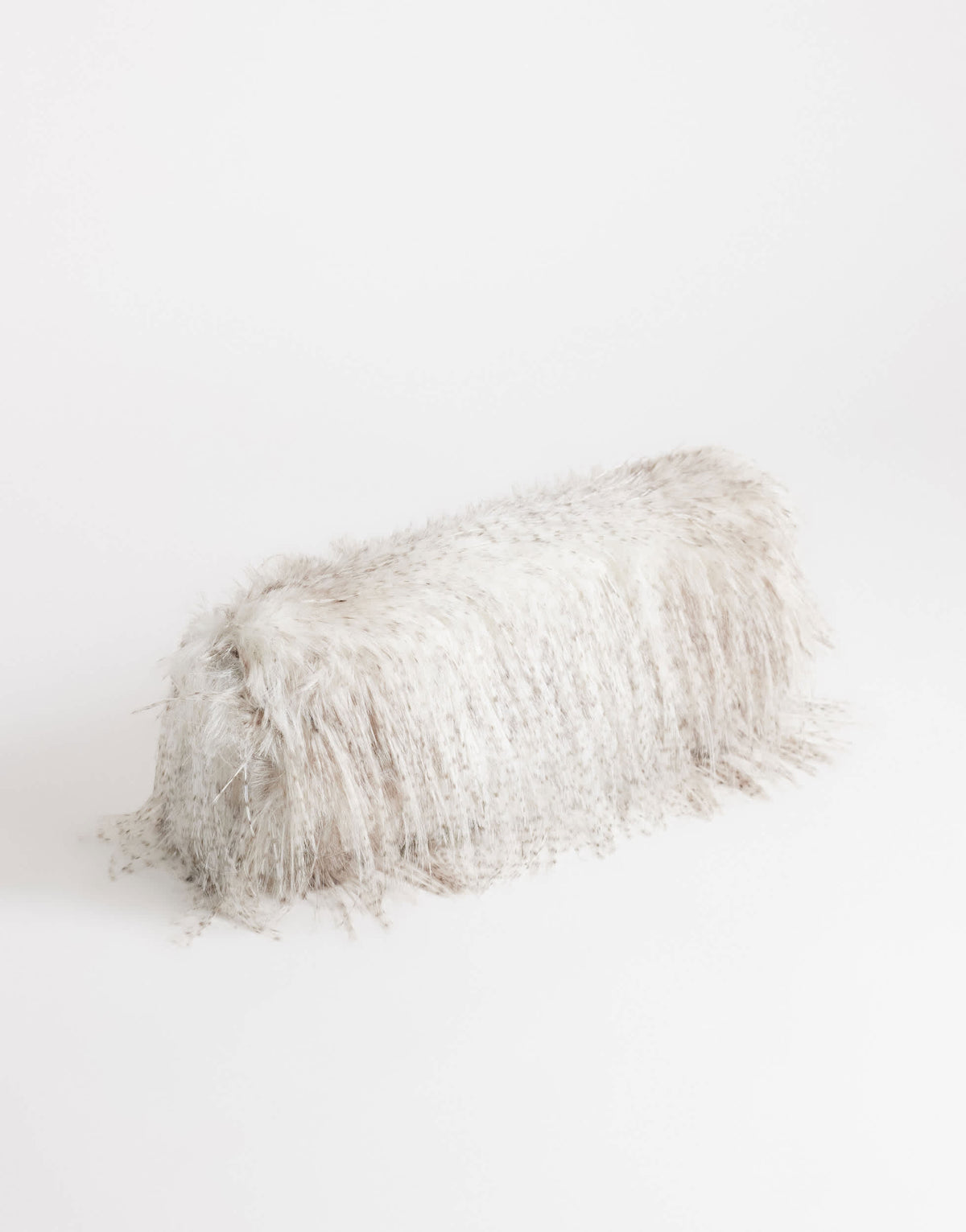 Topshop Ciara oversized folded faux fur structured clutch bag in neutral mix