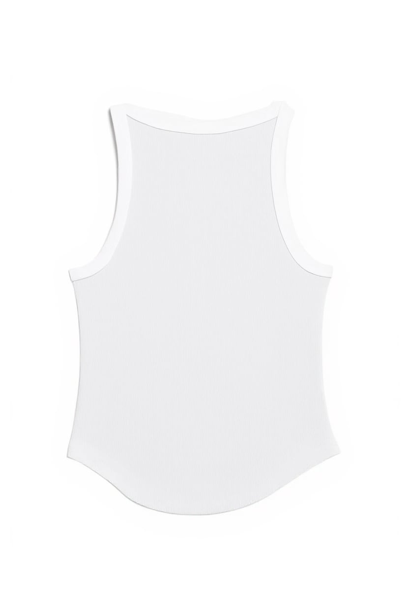 Topshop tipping slash neck racer vest in chocolate