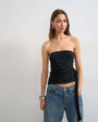 Topshop tie detail bandeau top in black
