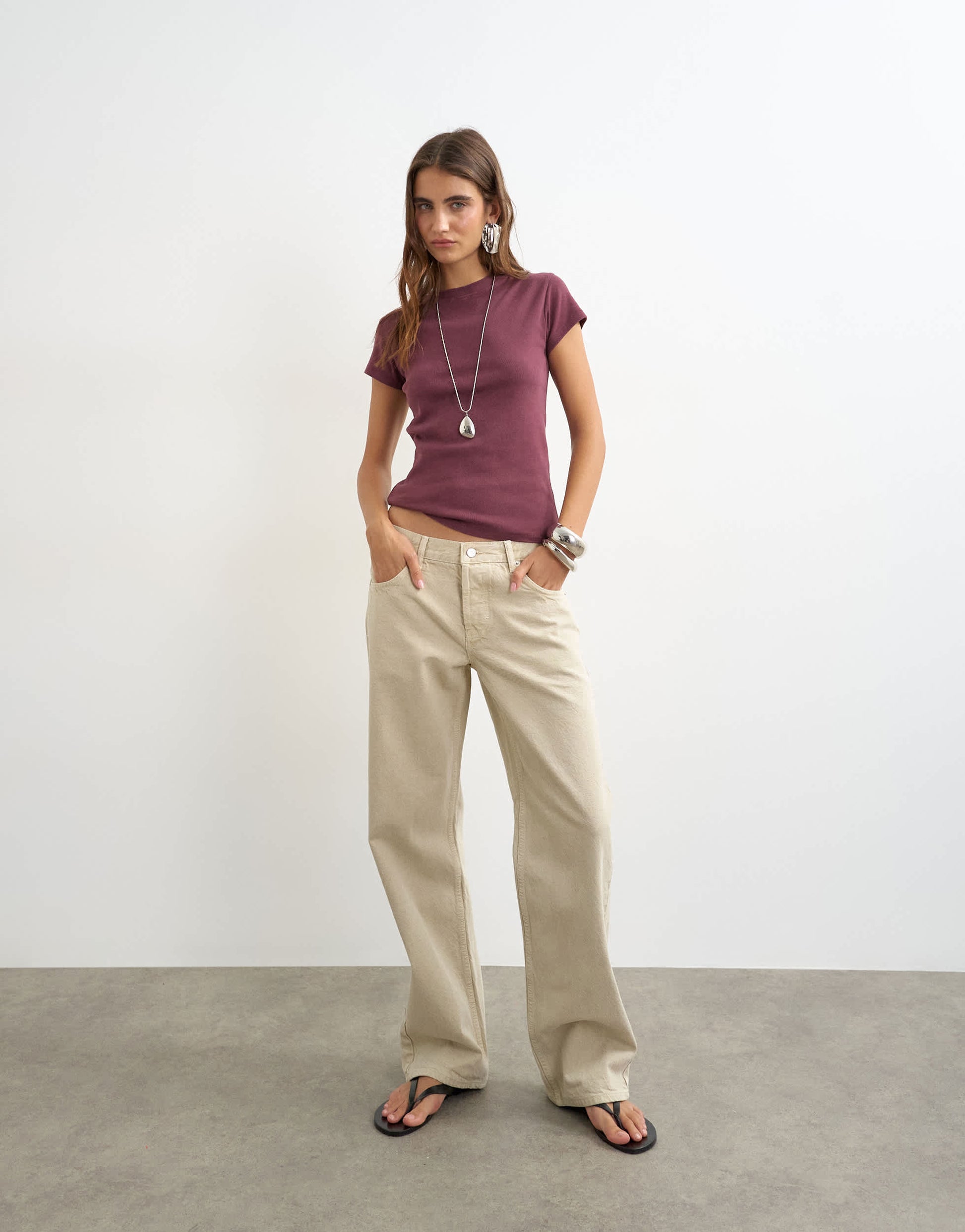 Topshop everyday tee in washed plum