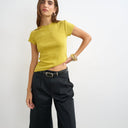 Topshop everyday tee in washed mustard