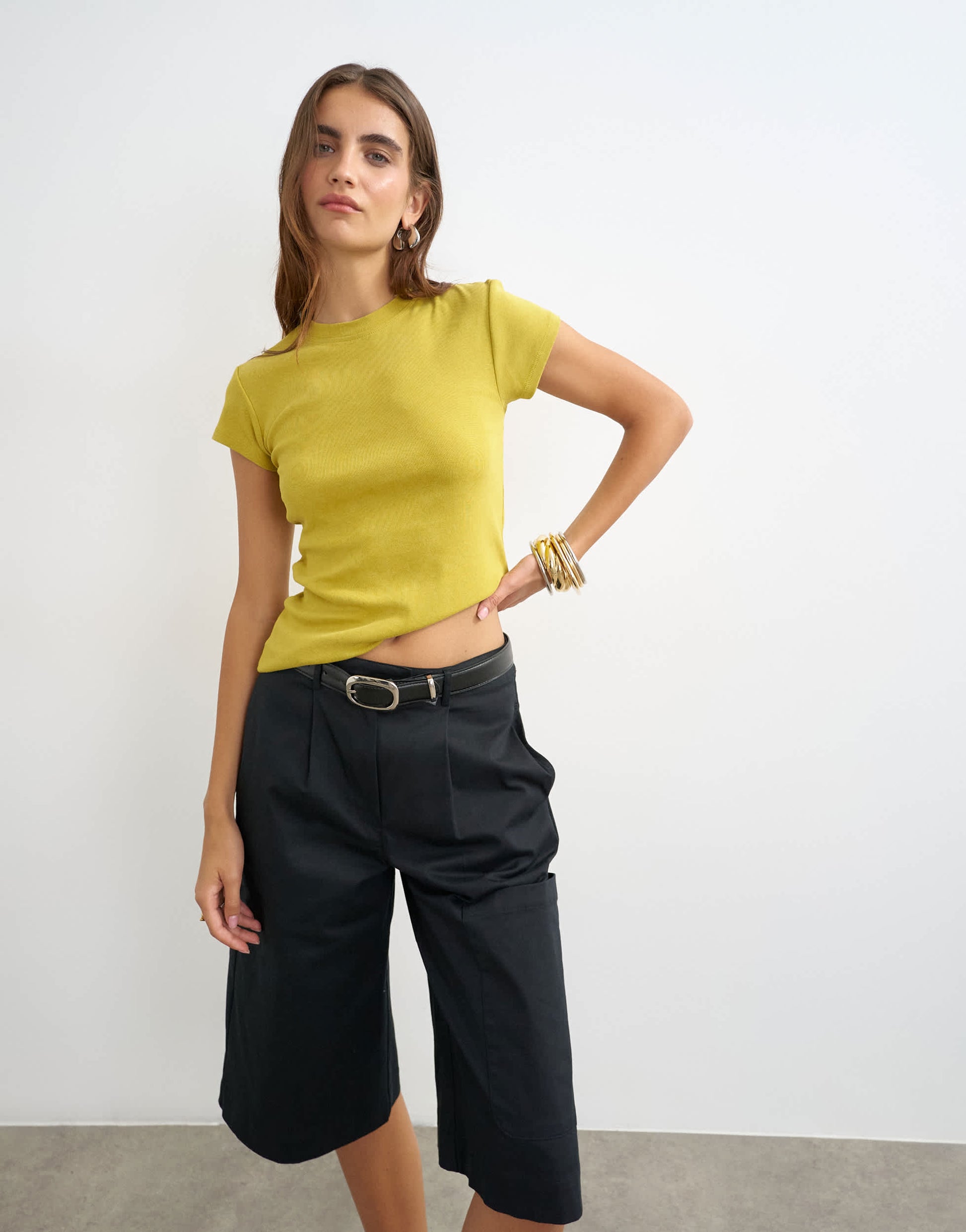 Topshop everyday tee in washed mustard