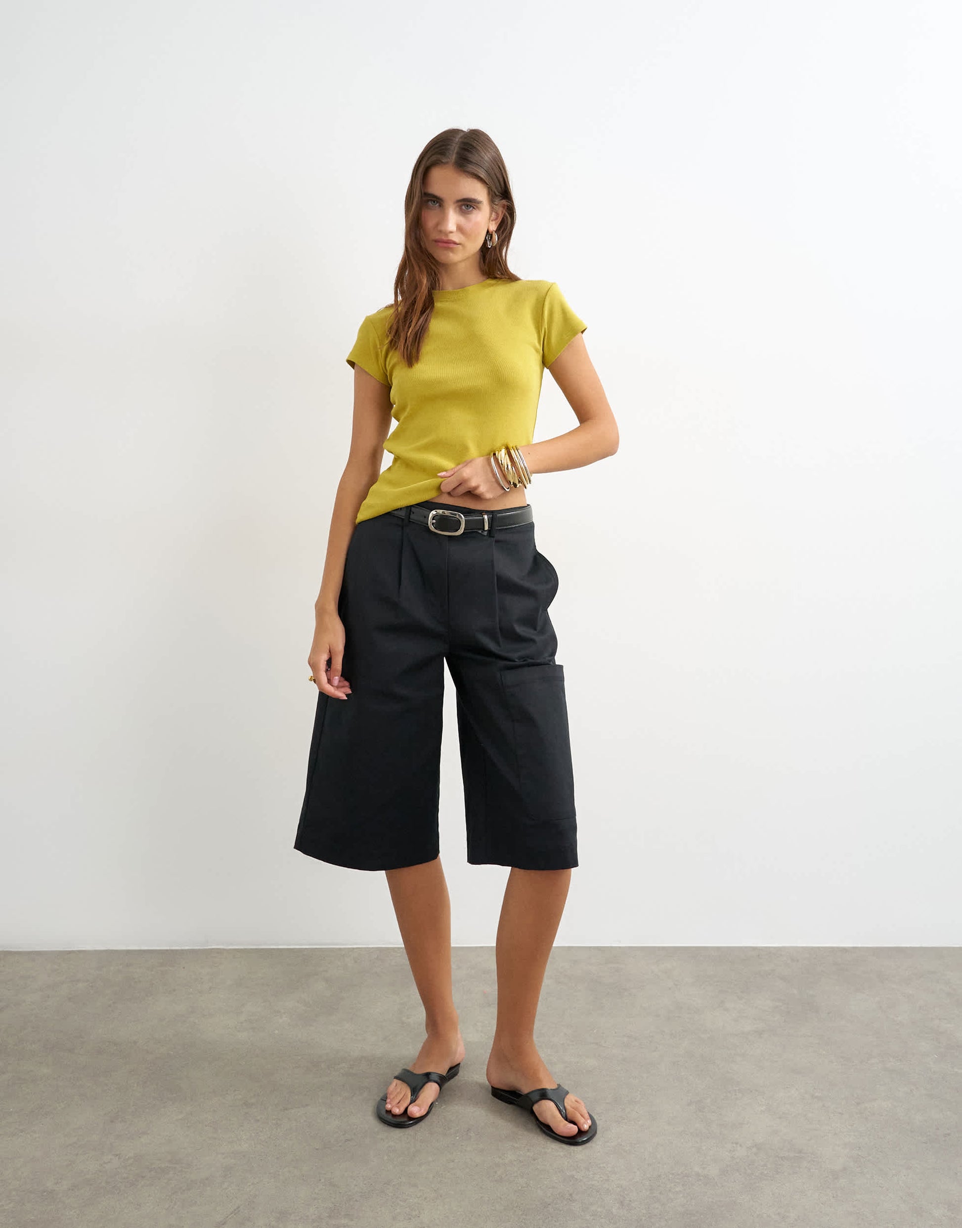 Topshop everyday tee in washed mustard