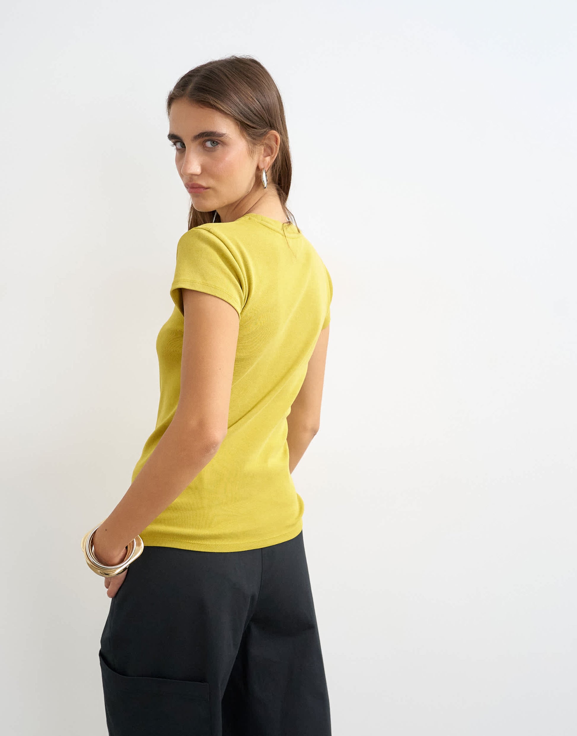 Topshop everyday tee in washed mustard