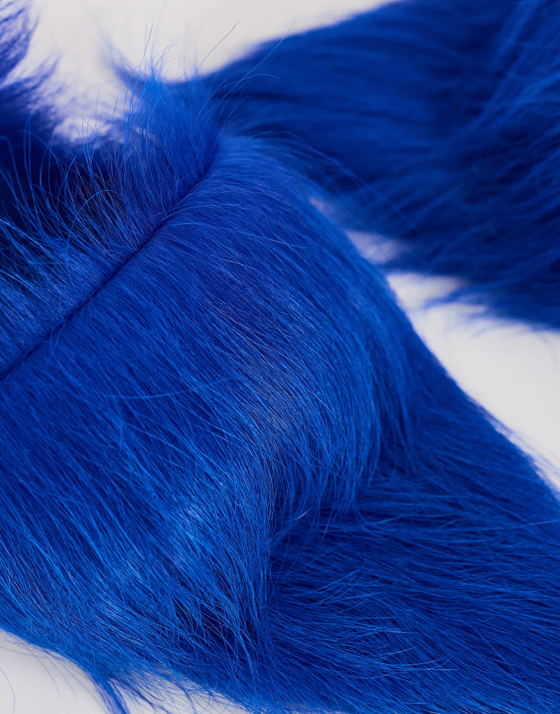 Topshop Willa cone heel mule in cobalt hair on real leather