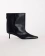 Topshop Kai super wide heeled ankle boot in black