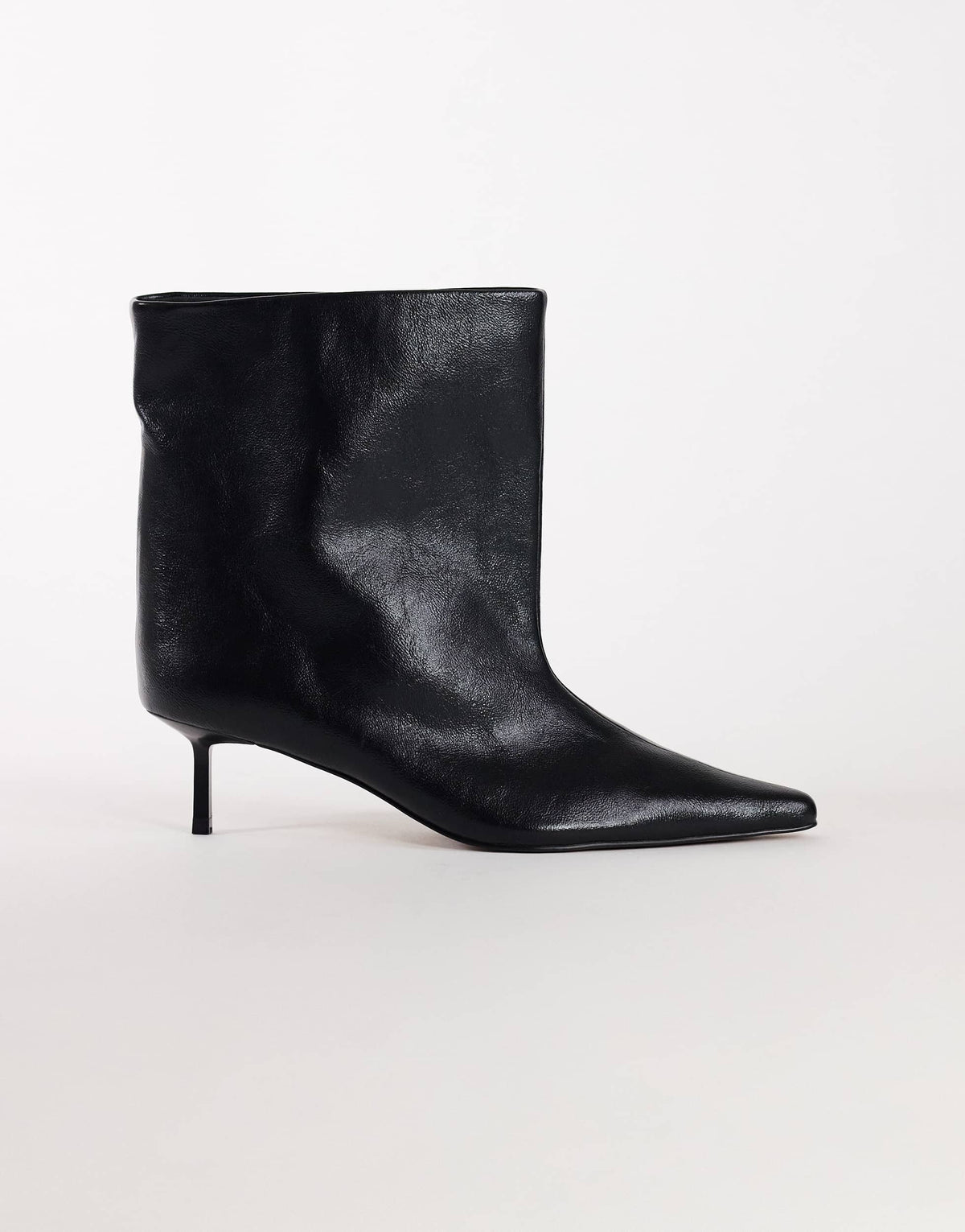Topshop Kai super wide heeled ankle boot in black