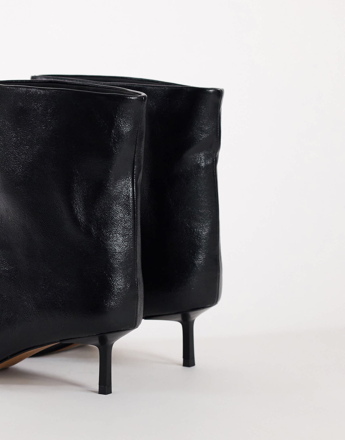 Topshop Kai super wide heeled ankle boot in black
