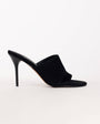 Topshop Winnie real suede toe post heeled mule in black