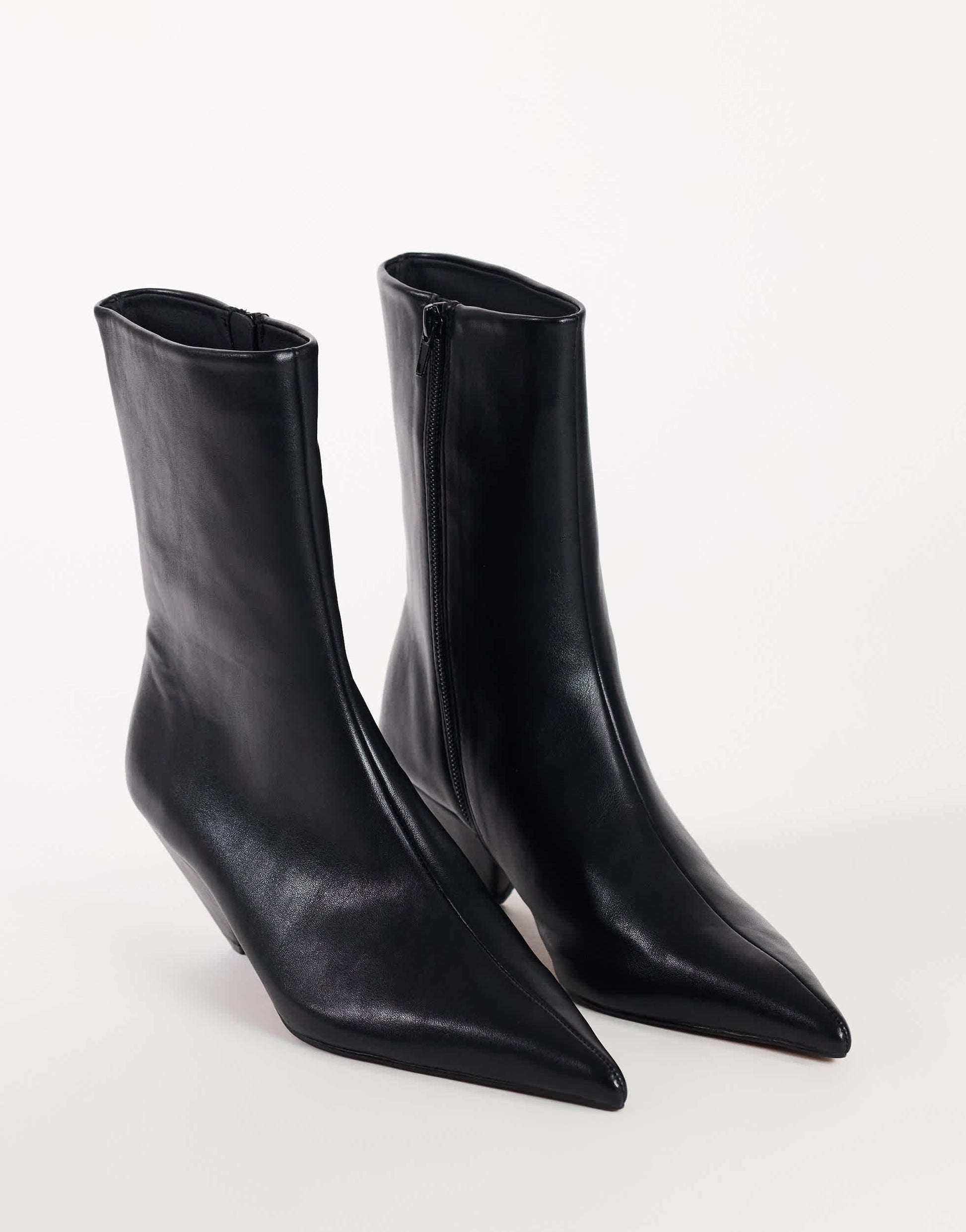 Topshop Kiki cone heel ankle boot in black