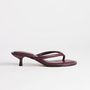 Topshop Axel toe thong mid heel sandal in aubergine
