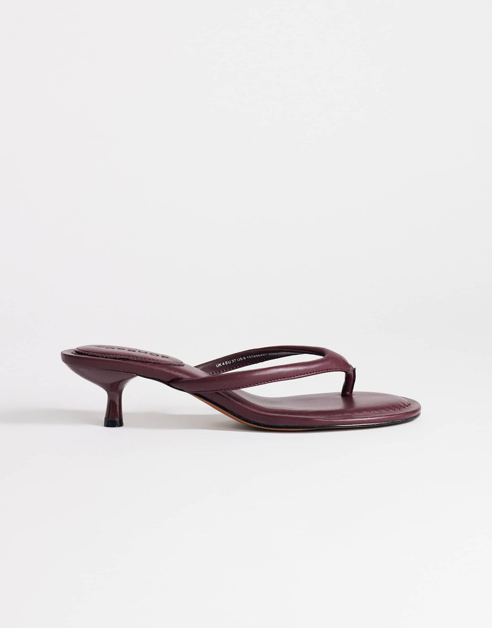Topshop Axel Zehensandale mit mittlerem Absatz in Aubergine