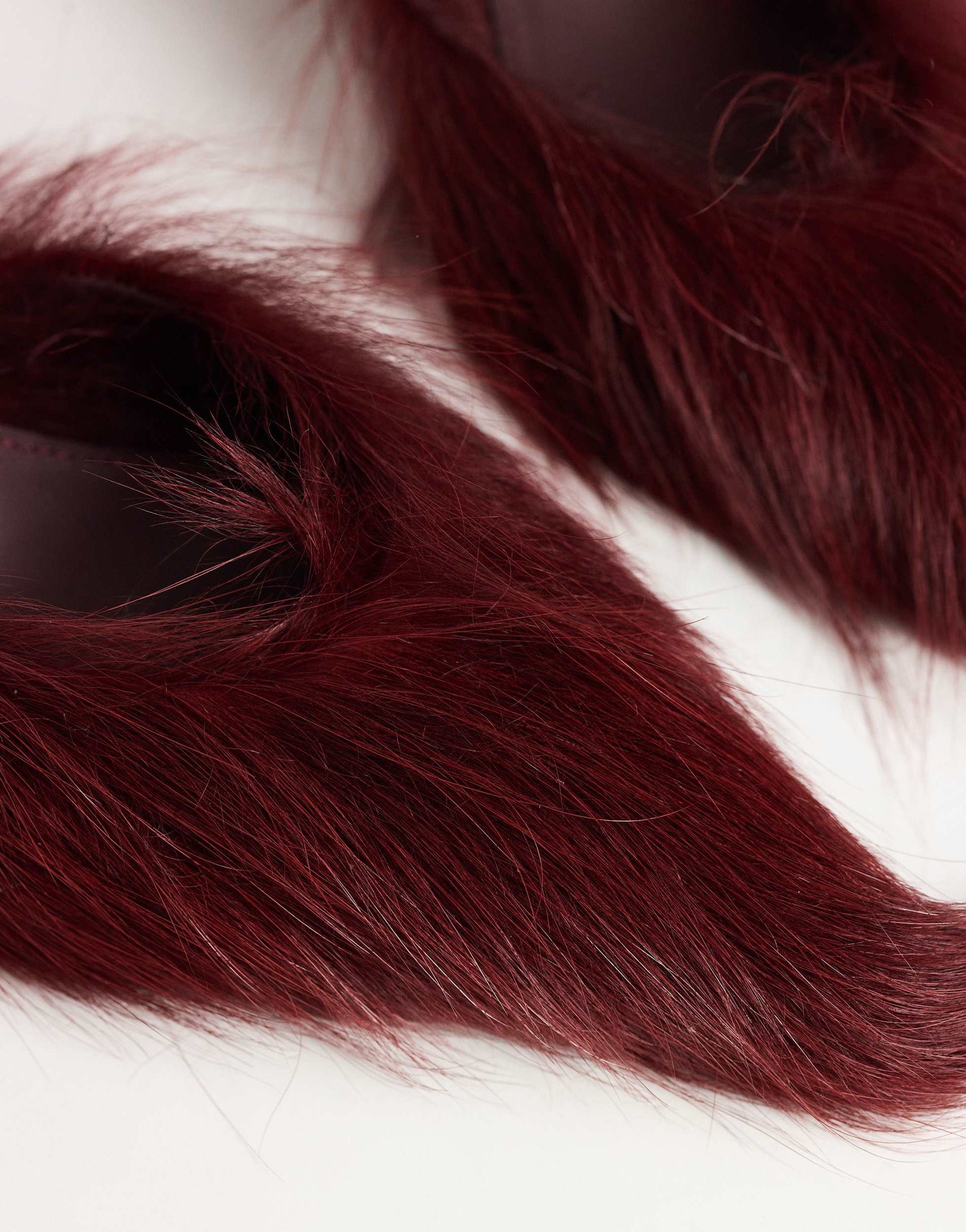 Topshop Asher faux fur kitten heel court in red fur