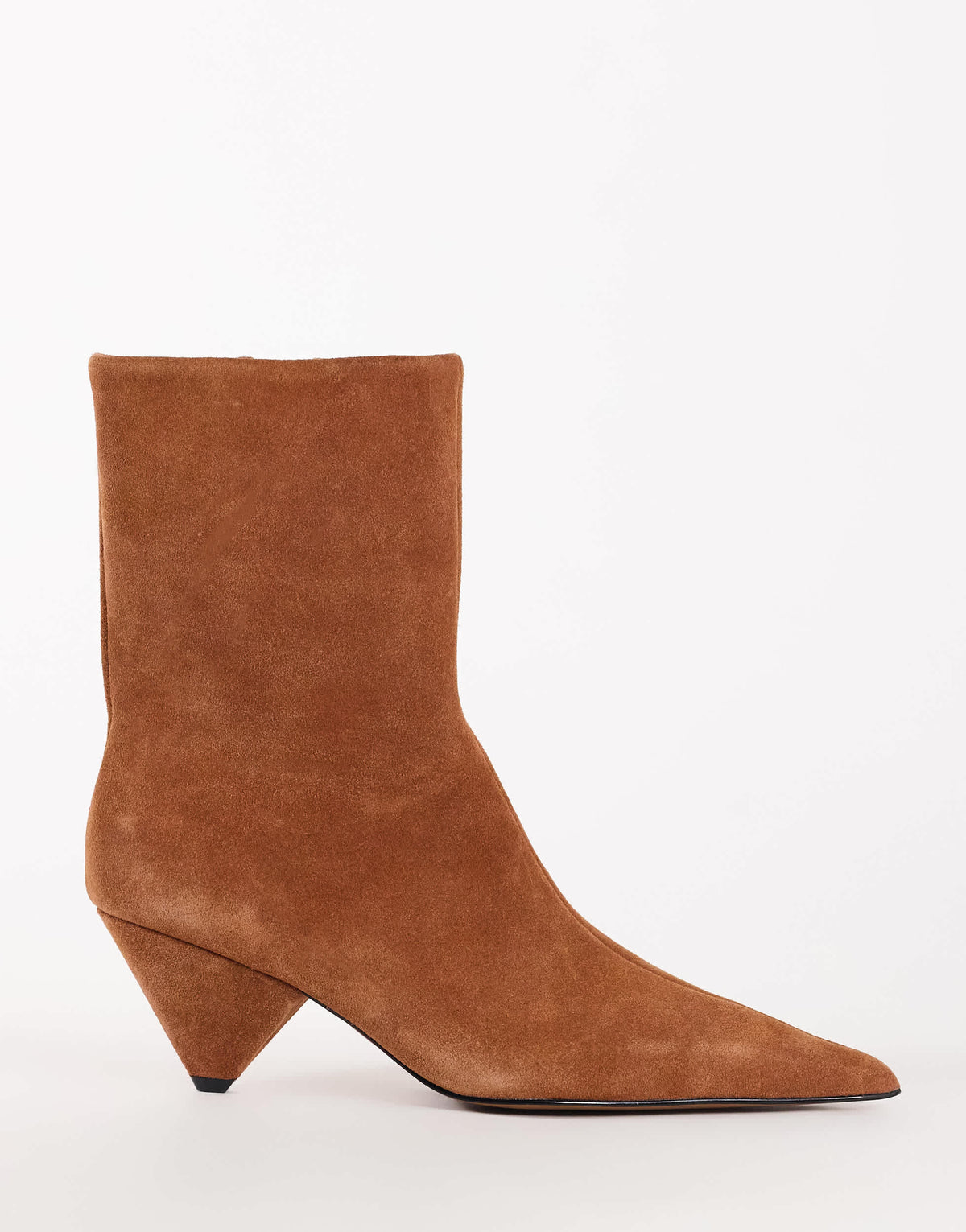 Topshop Kiki cone heel ankle boot in chestnut suede