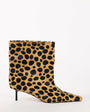 Topshop Kai super wide heeled ankle boot in leopard pony hair on real leather