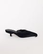 Topshop Asher kitten heel court in black hair on real leather 