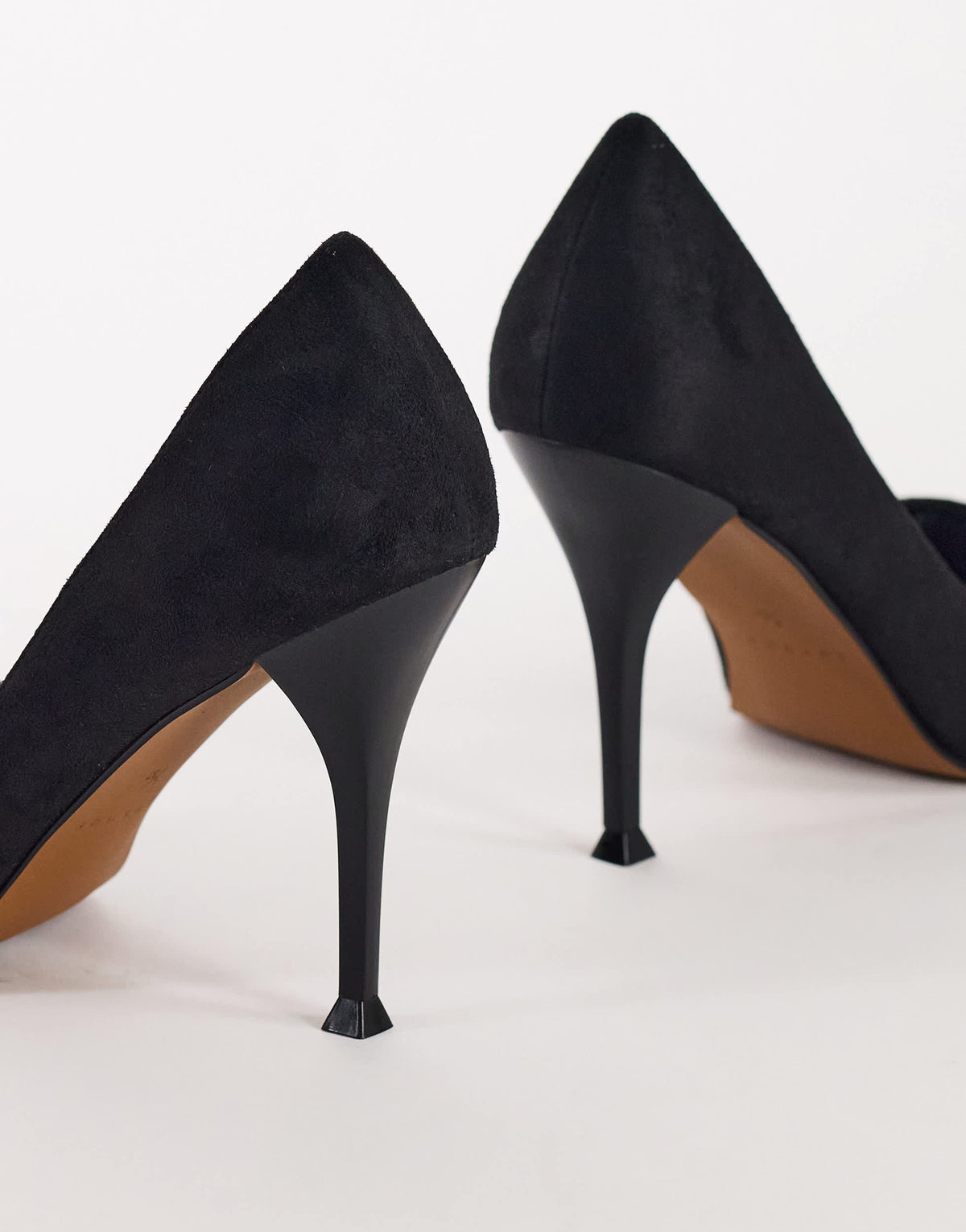 Topshop Alexander high heel court shoe in black faux suede