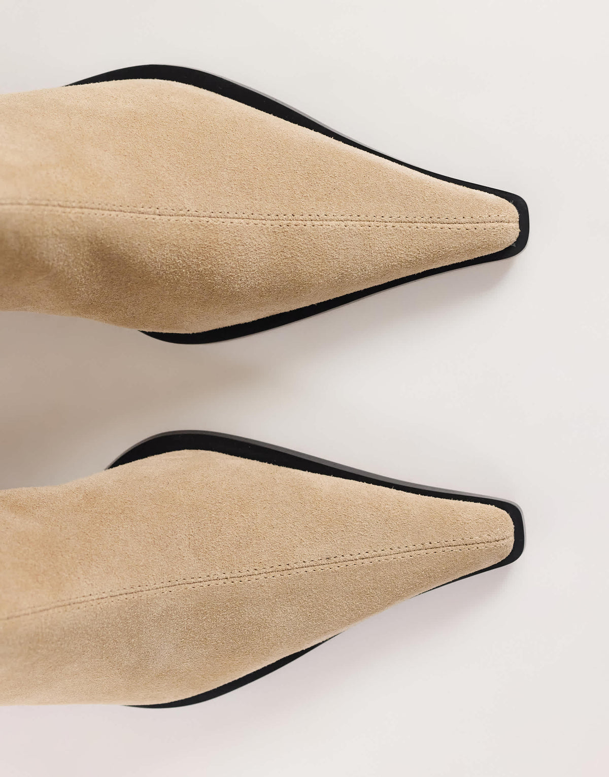 Topshop Penny real suede block heel pointed ankle boot in taupe
