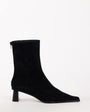 Topshop Penny real suede block heel pointed ankle boot in black