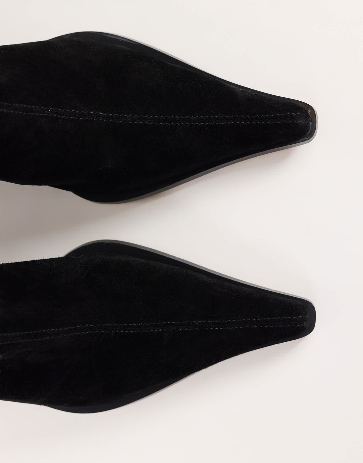 Topshop Penny real suede block heel pointed ankle boot in black
