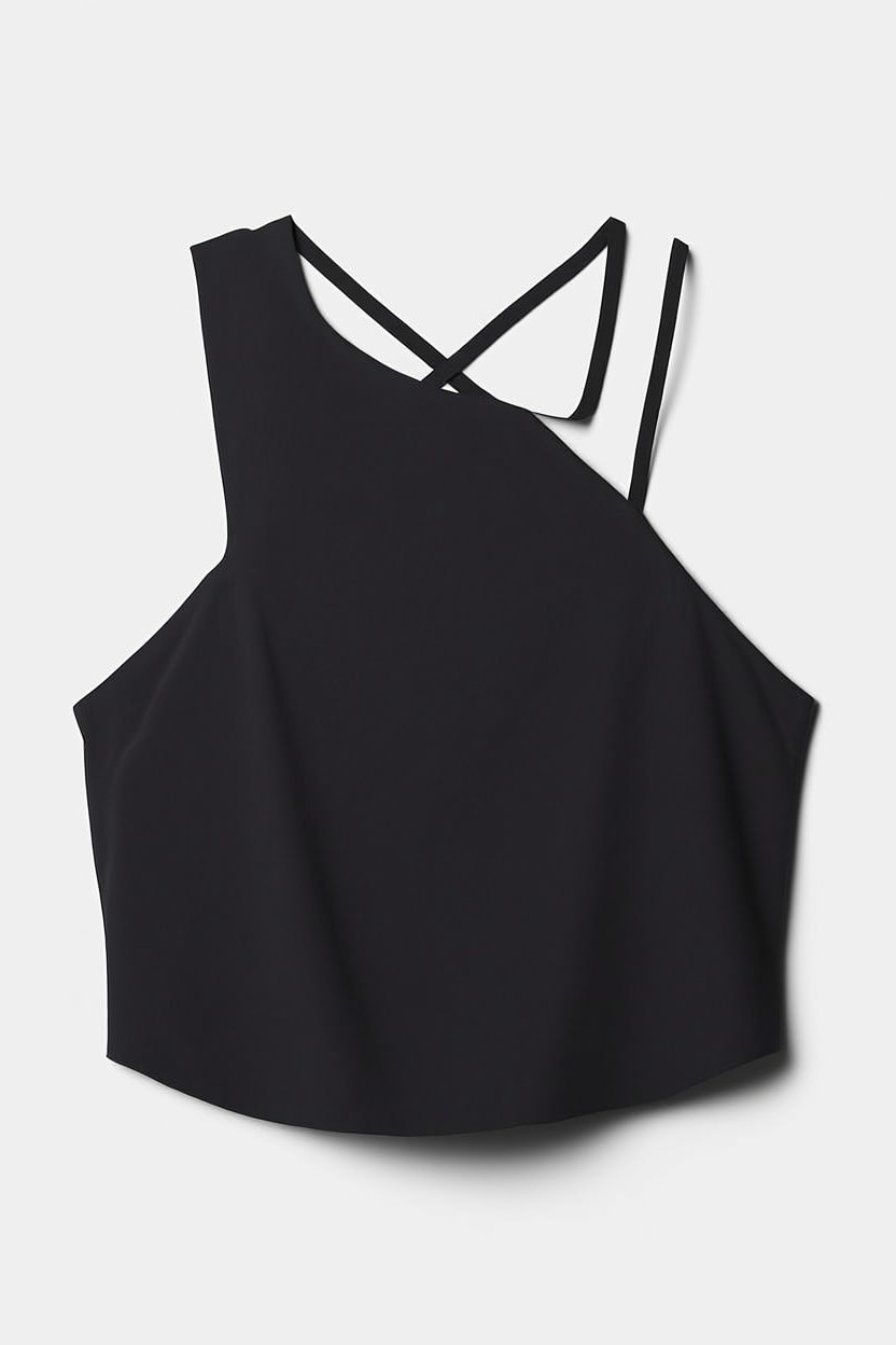 Topshop 90s cutaway top in black