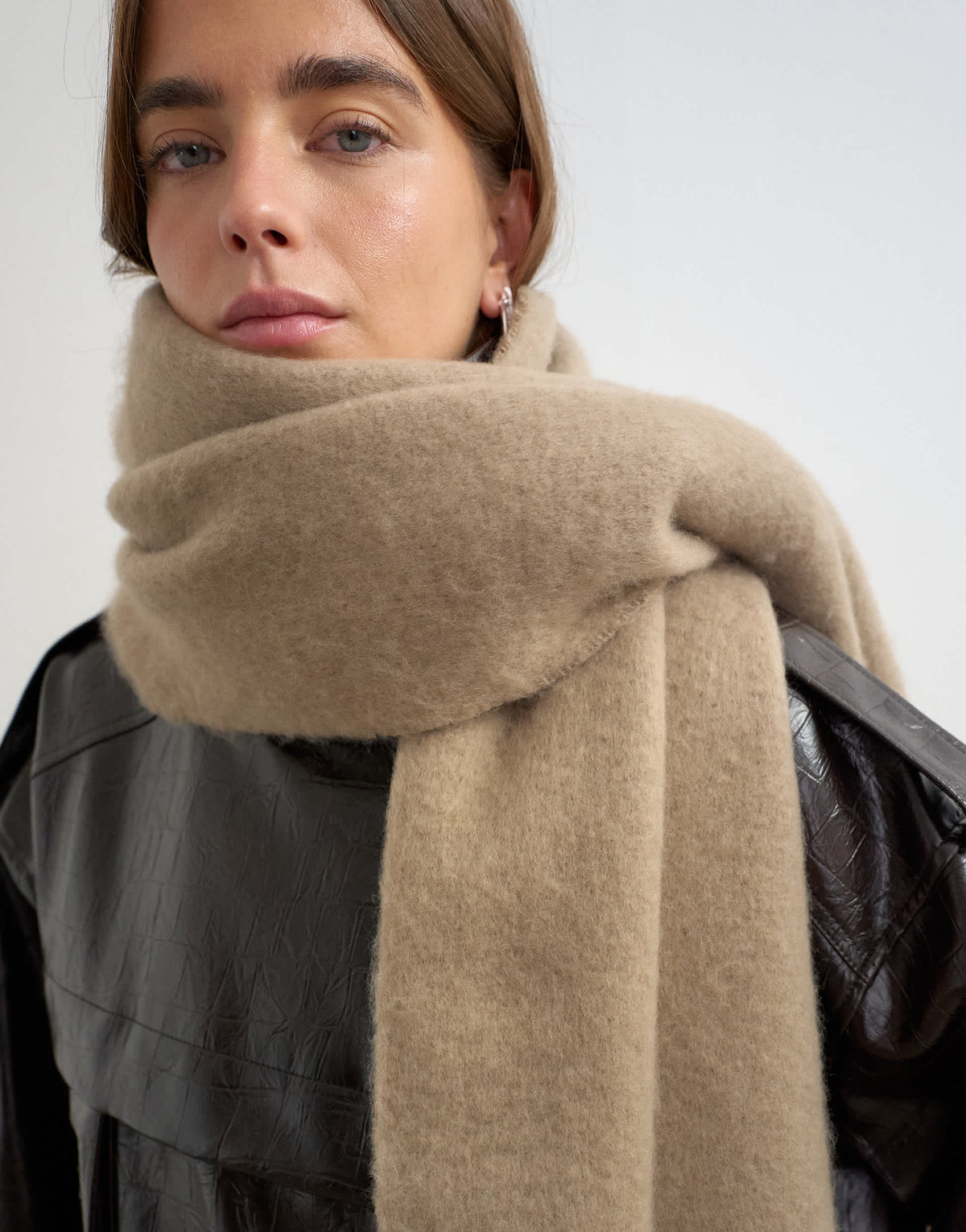 Topshop Sydney blanket scarf in mink