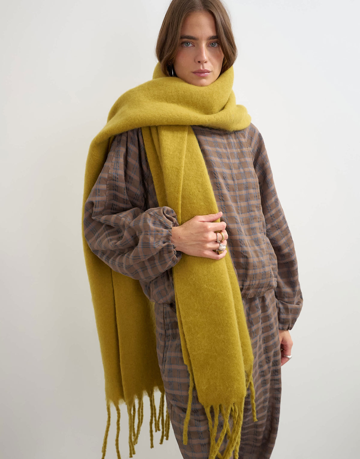 Topshop Sydney blanket scarf in chartreuse
