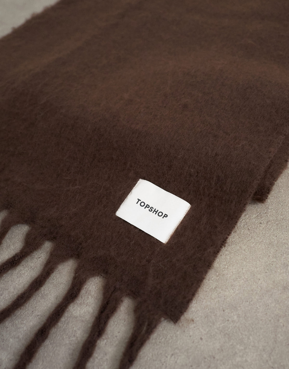 Topshop Sydney blanket scarf in chocolate