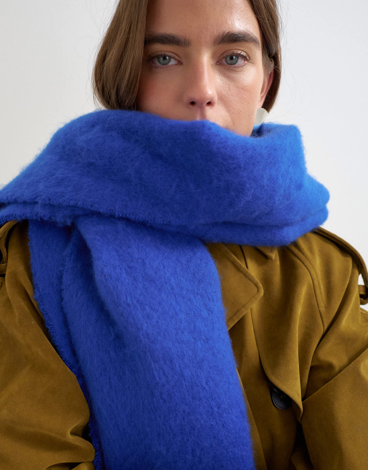 Topshop Sydney blanket scarf in cobalt blue