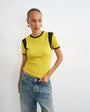 Topshop waffle colourblock tee in yellow