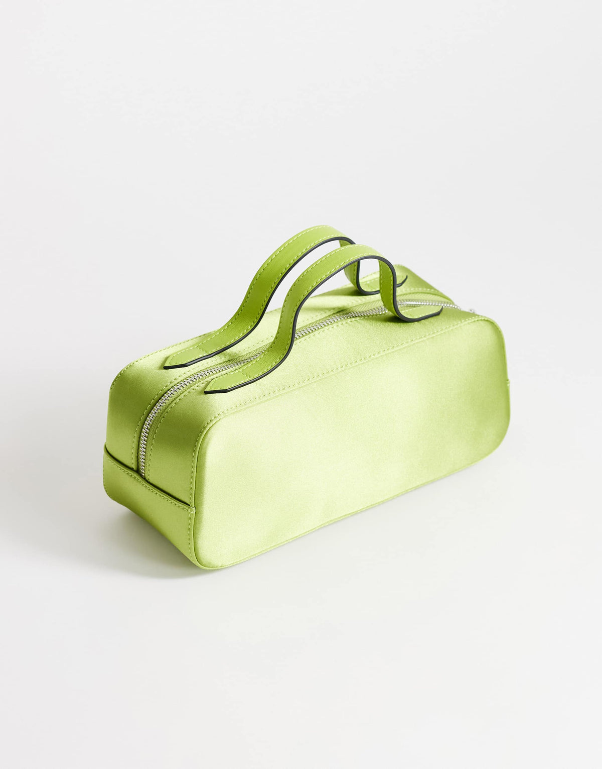 Topshop Dover medium satin top handle grab bag in green