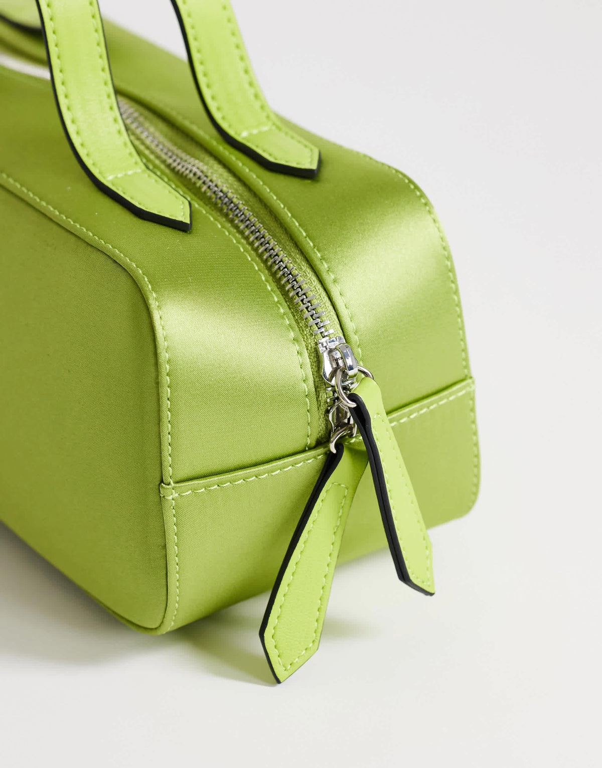 Topshop Dover medium satin top handle grab bag in green