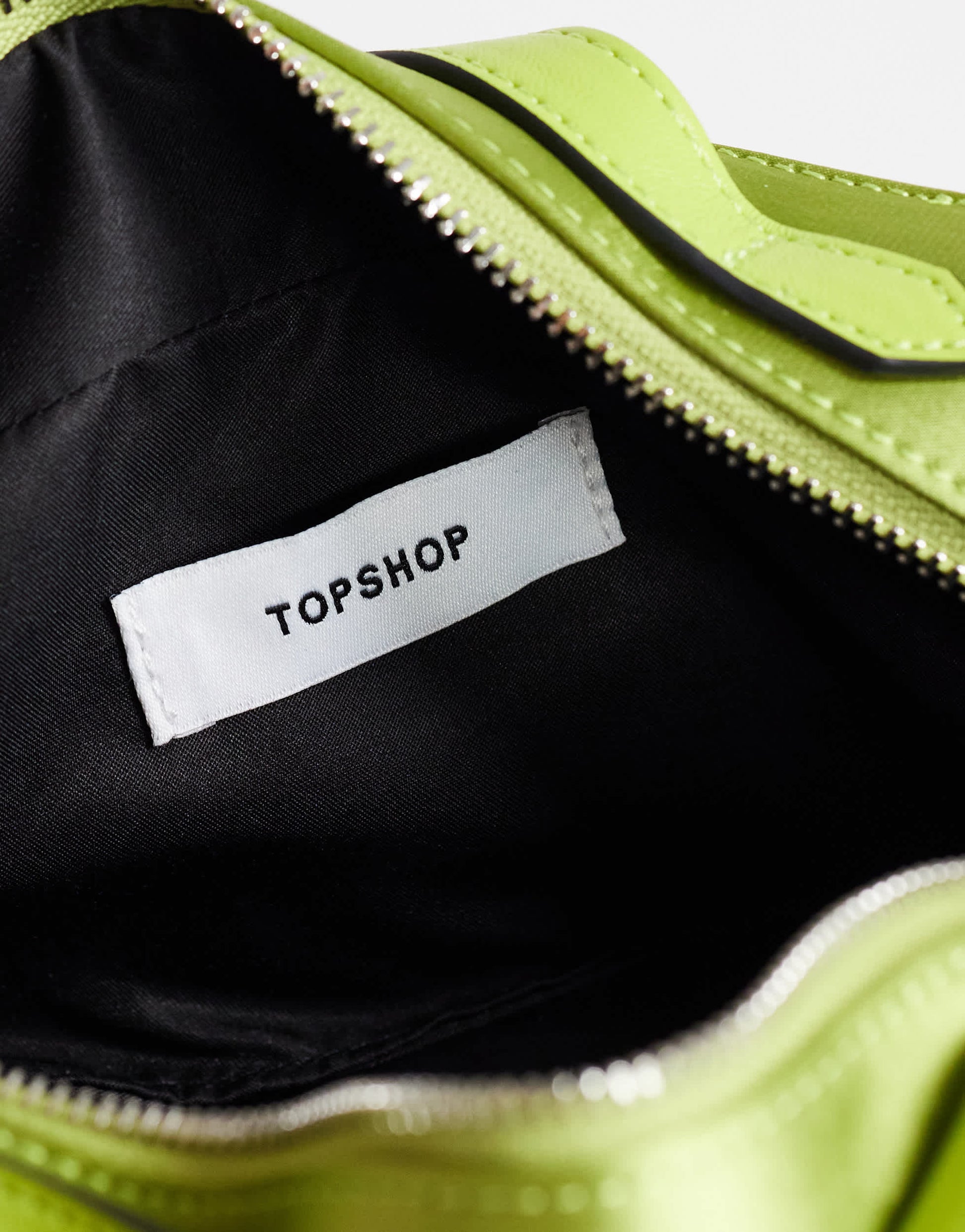 Topshop Dover medium satin top handle grab bag in green
