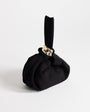 Topshop Demi small suedette hardware wristlet grab bag in black