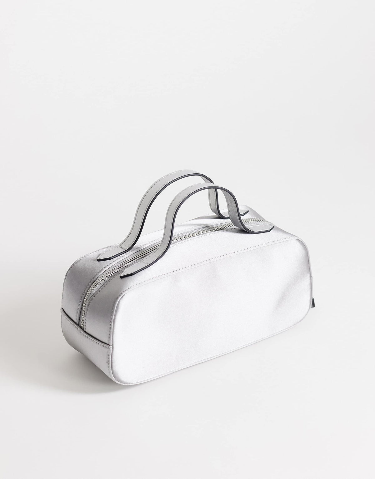Topshop Dover medium satin top handle grab bag in grey