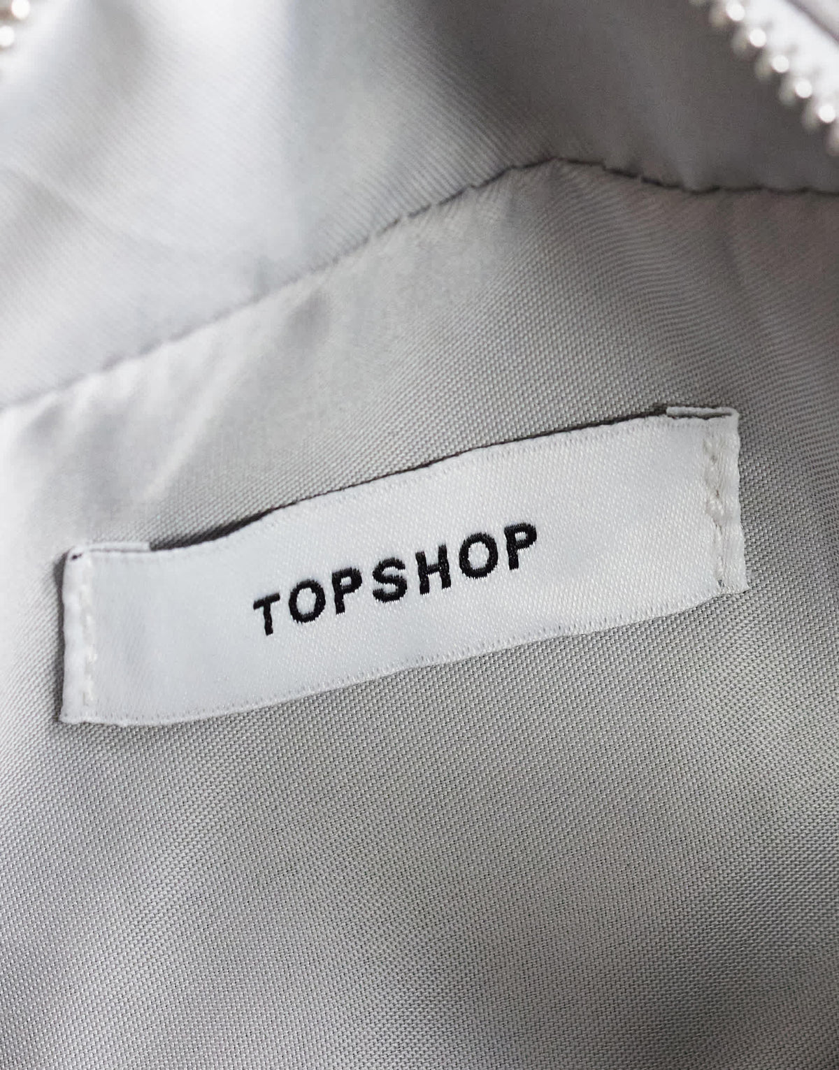 Topshop Dover medium satin top handle grab bag in grey