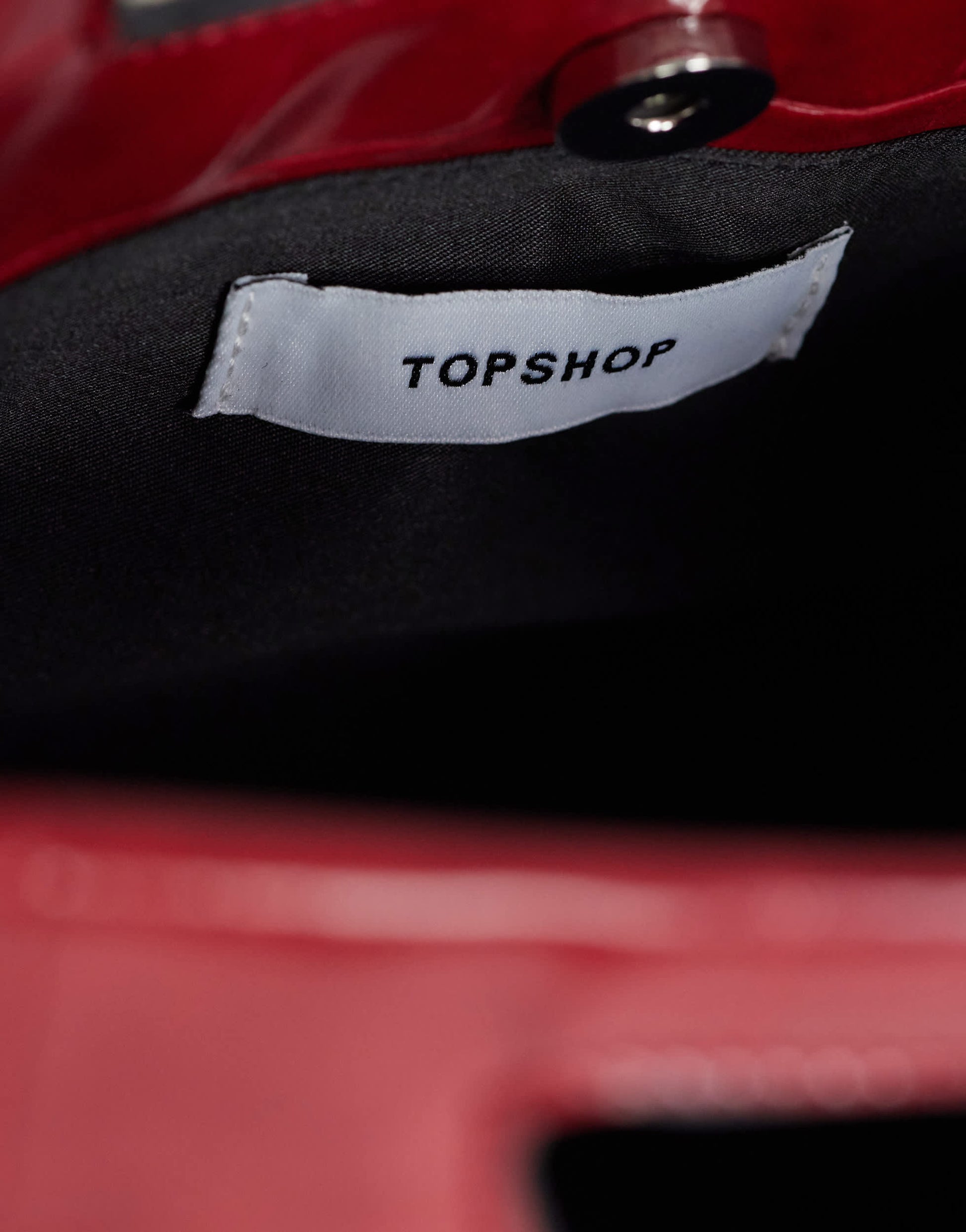 Topshop Daniel medium rectangle grab bag in red croc
