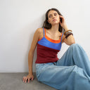 Topshop colour block cami in burgundy 