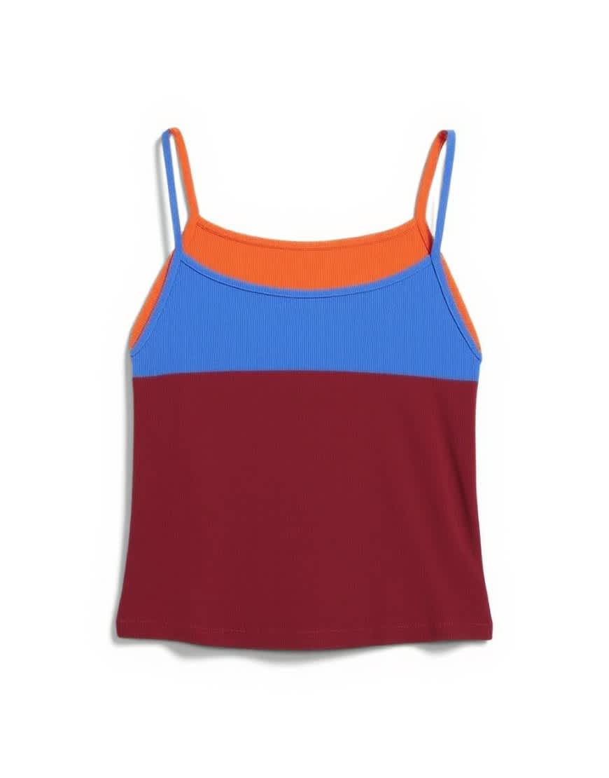 Topshop colour block cami in yellow