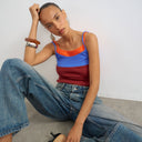 Topshop colour block cami in yellow