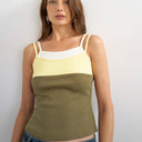 Topshop colour block cami in yellow