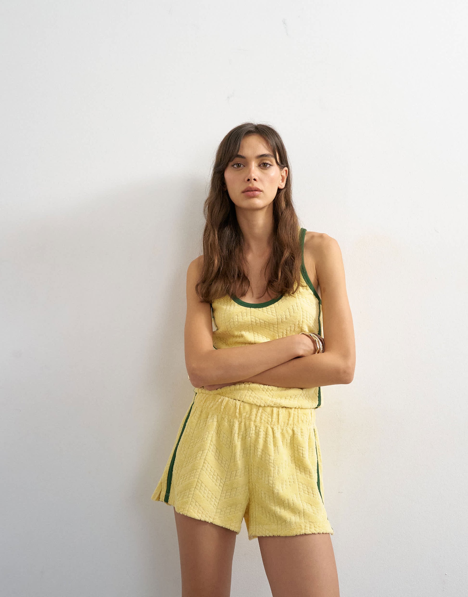 Topshop towelling stripe shorts