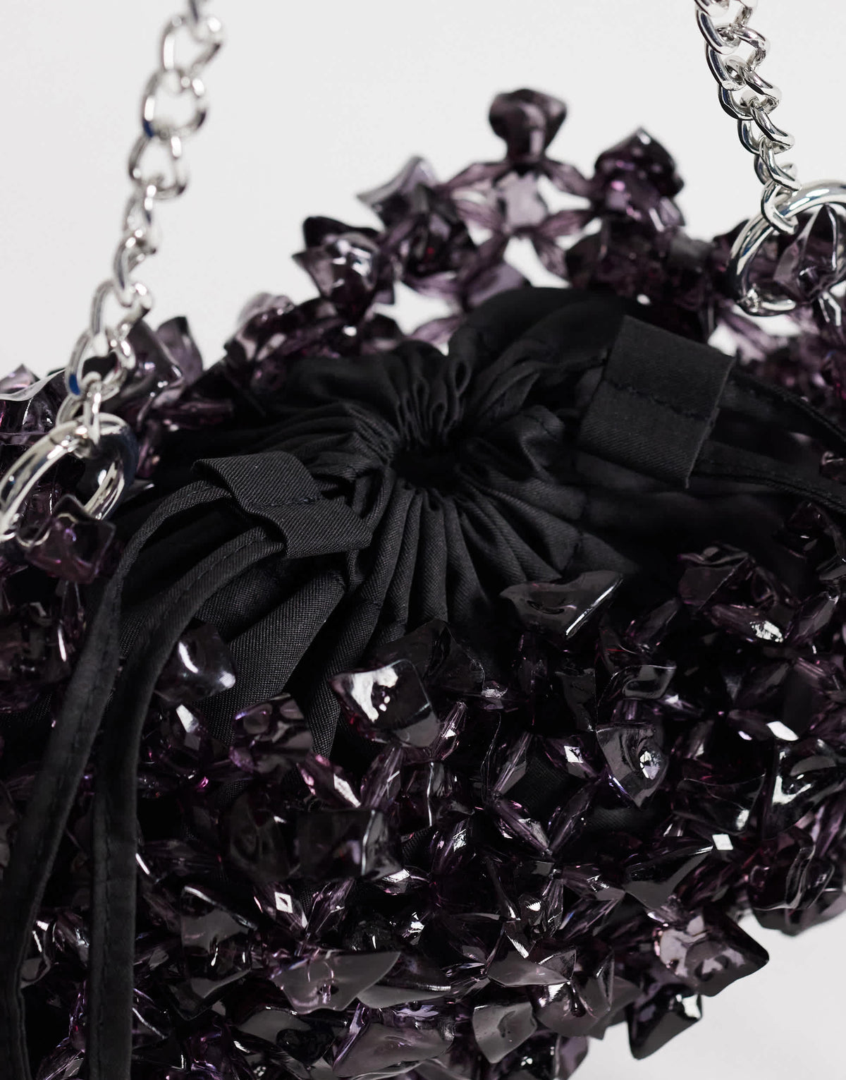 Topshop Scarlett small beaded shoulder bag in black