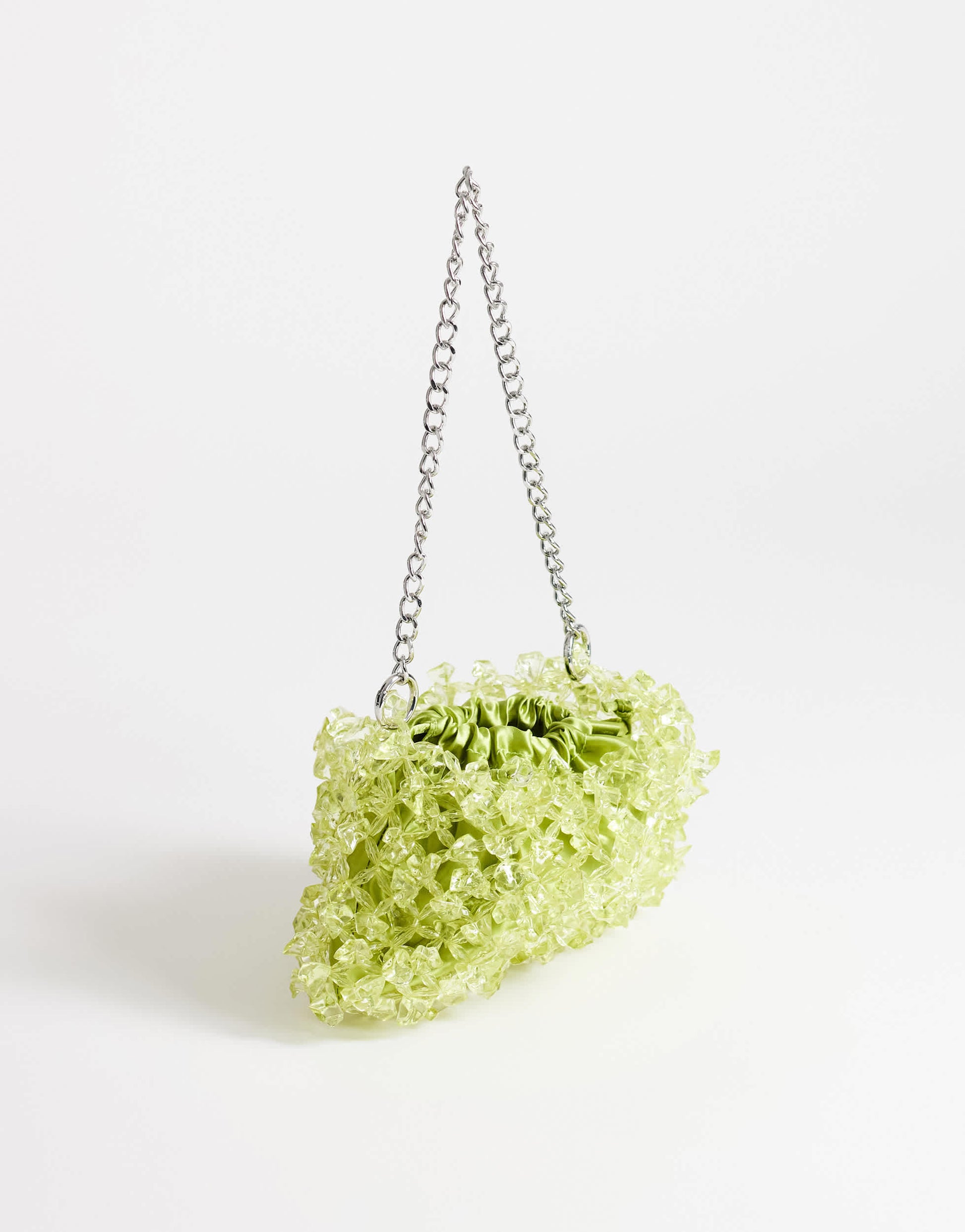 Topshop Scarlett small beaded shoulder bag in green